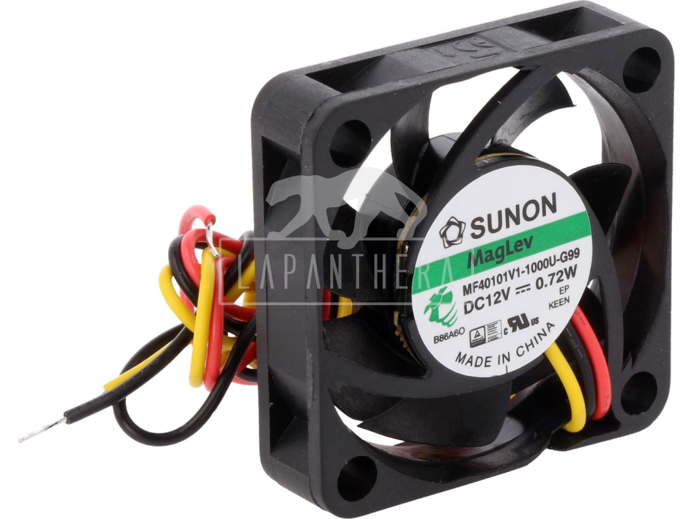 Sunon MF40101V1-1000U-G99 ~ 12VDC; 40x40x10mm; 0.72W; ~ 3 vezetékes