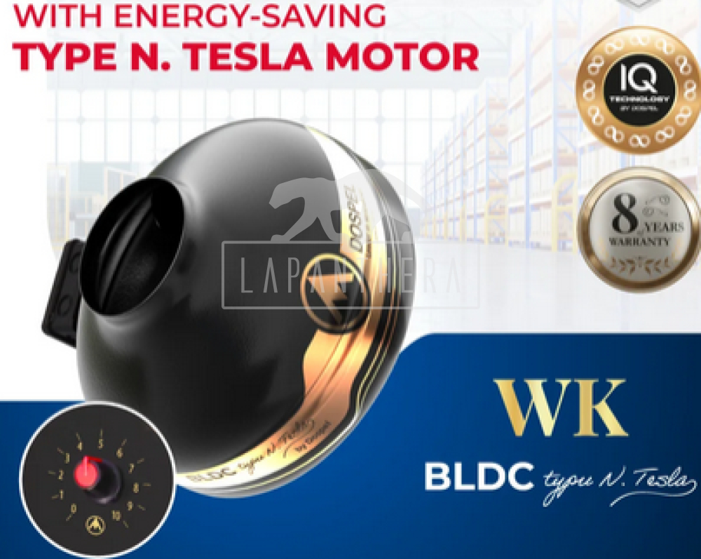 DOSPEL WK 200 BLDC N.TESLA -csőventilátor  szabályzóval.